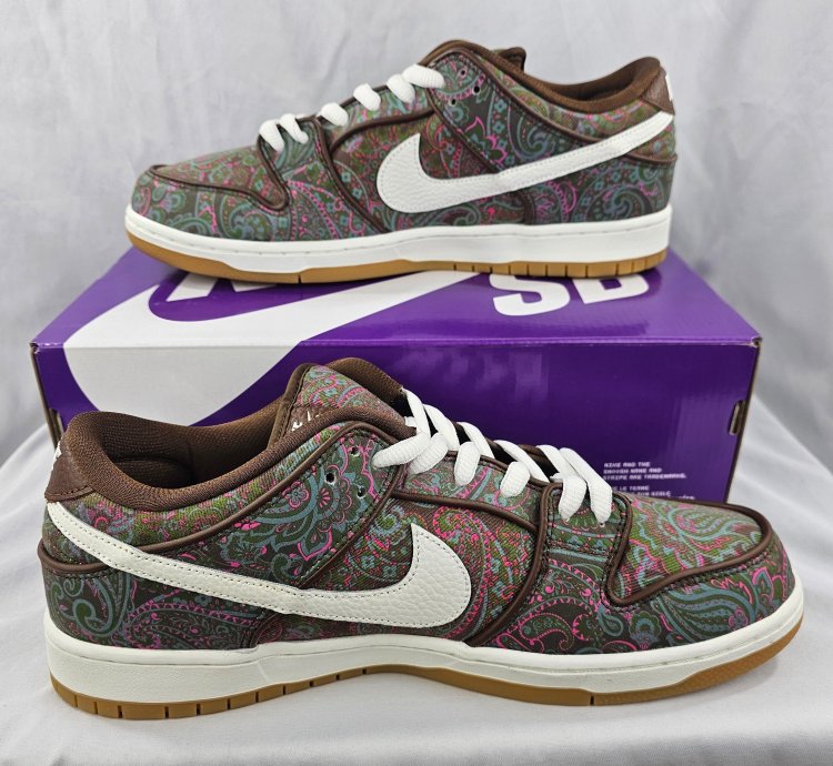 Nike Sb Dunk Low Pro Premium Paisley Brown Men Brand New