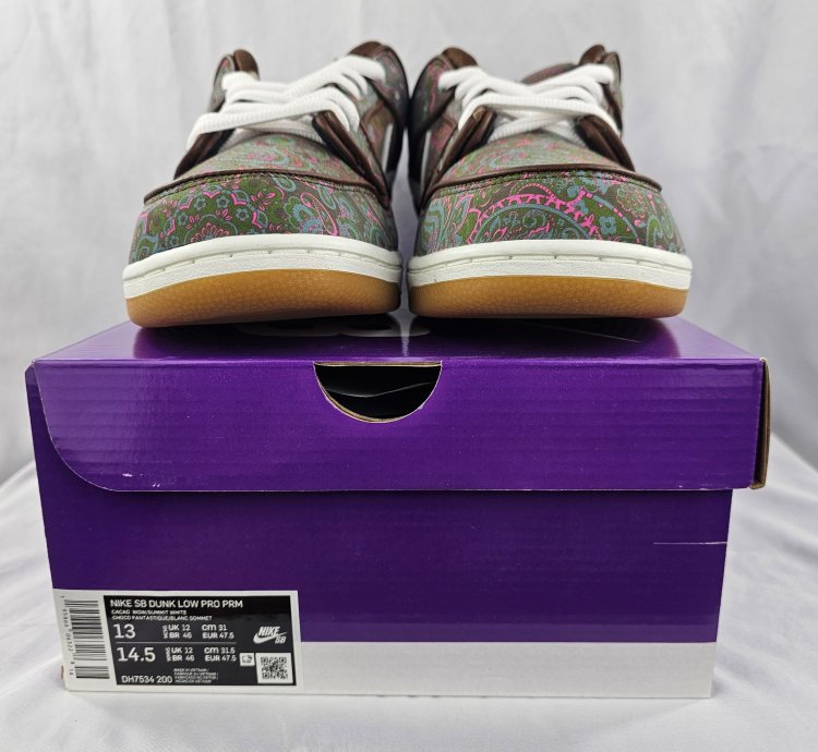 Nike Sb Dunk Low Pro Premium Paisley Brown Men Brand New