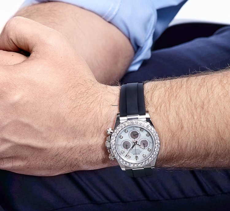 Rolex Daytona 126589rbr White Gold Diamond Mother Of Pearl Dial Diamond Bezel