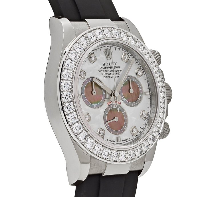 Rolex Daytona 126589rbr White Gold Diamond Mother Of Pearl Dial Diamond Bezel