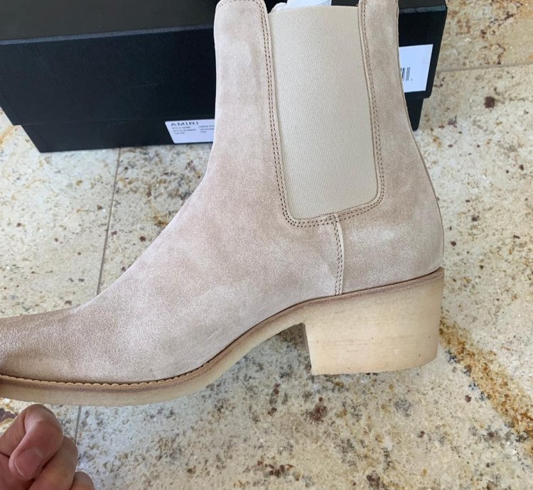 Suede Crepe Sole Boots In Tan