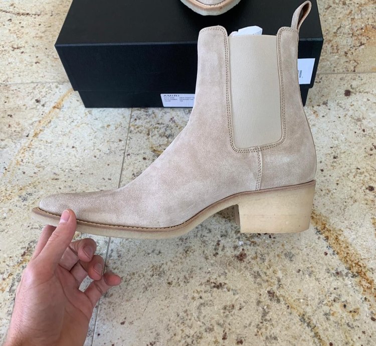 Suede Crepe Sole Boots In Tan