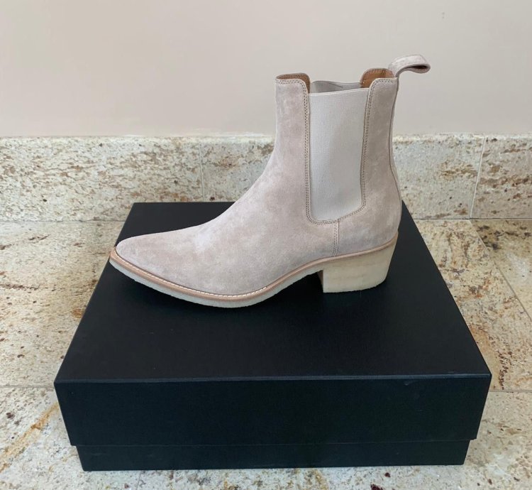 Suede Crepe Sole Boots In Tan