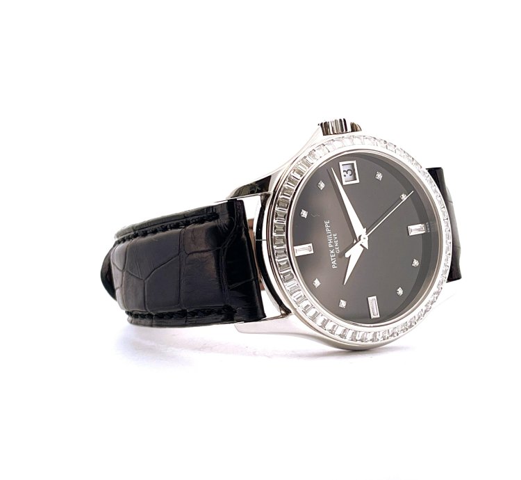 Patek Philippe Calatrava Baguette Diamonds Ref 5118p Rare Platinum Very Good Condt 2007
