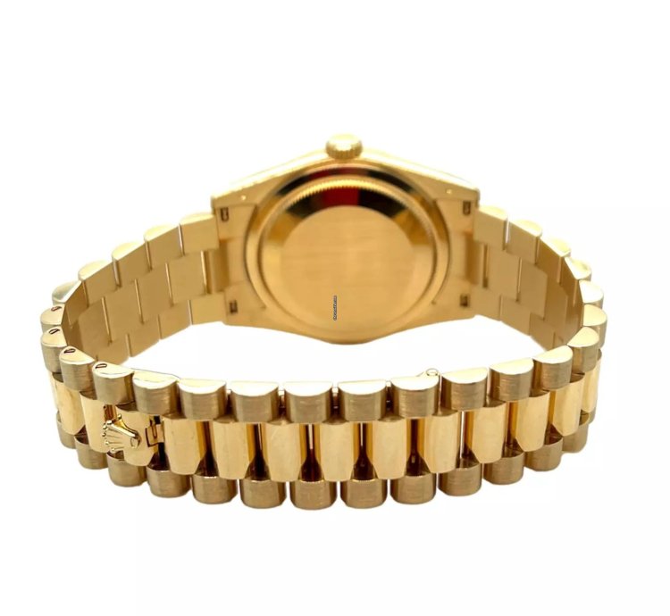 Rolex Day-date 36 Gold President Watch Bracelet 36mm White Dial Roman Numeral