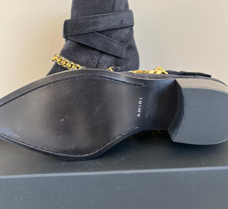 Suede Jodhpur Chain Boots In Black
