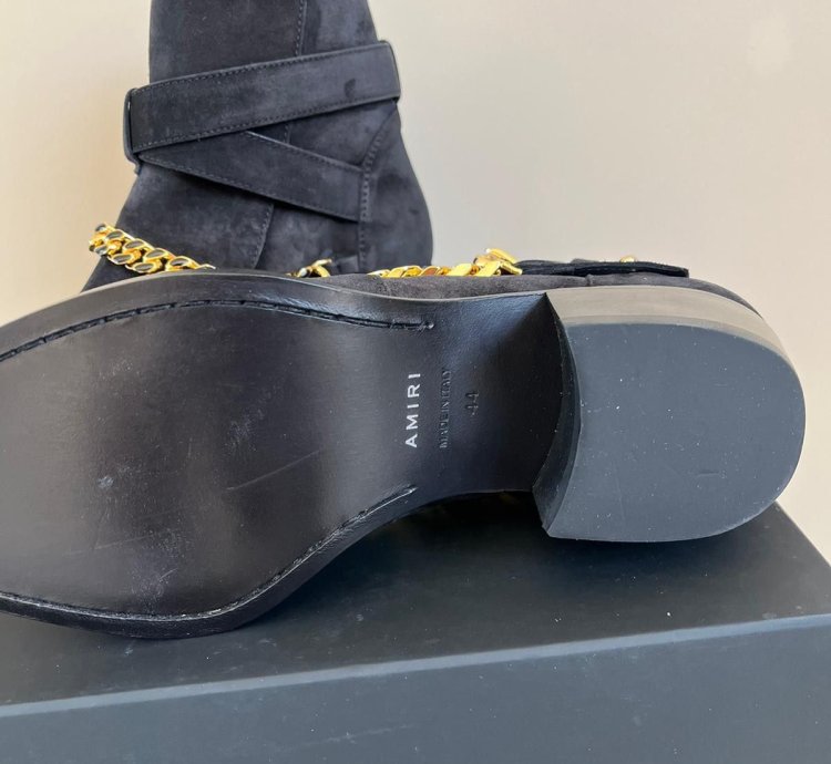 Suede Jodhpur Chain Boots In Black