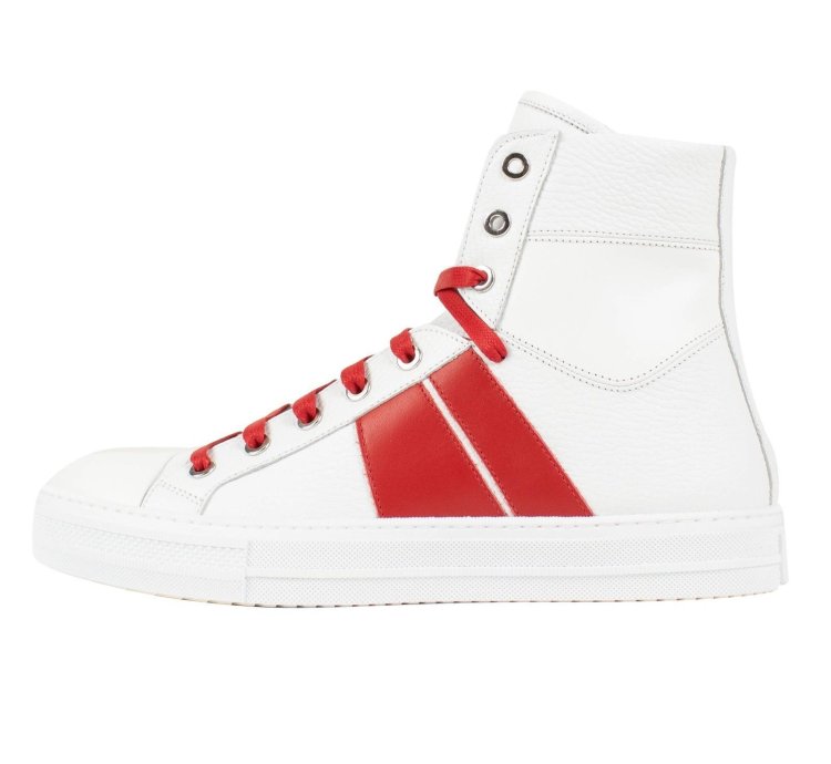 Sunset White Red Leather Sneakers Shoes Size 13 Us