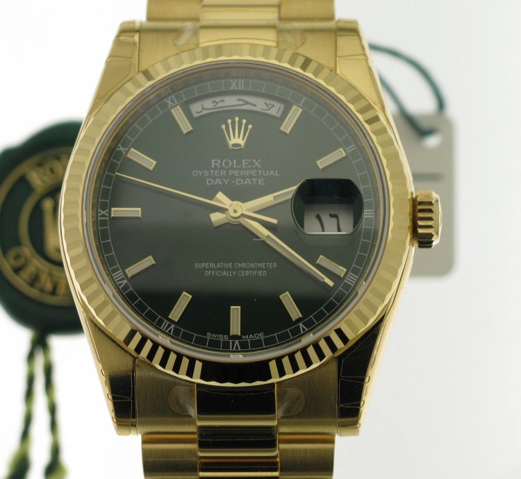 Rolex Day-date 36 Green 118238 Arabic Language Nos