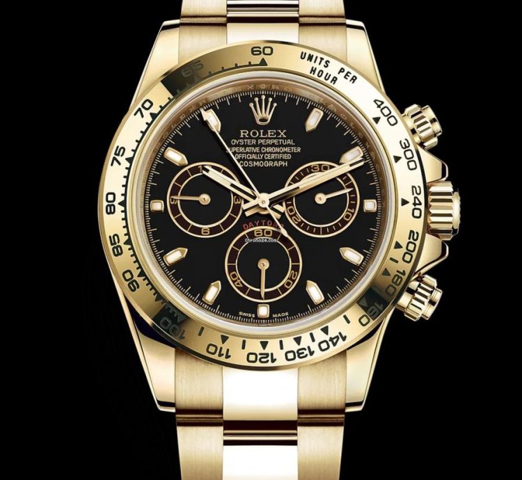 Rolex Daytona 18 Ct Yellow Gold - Black Dial - Oyster Bracelet