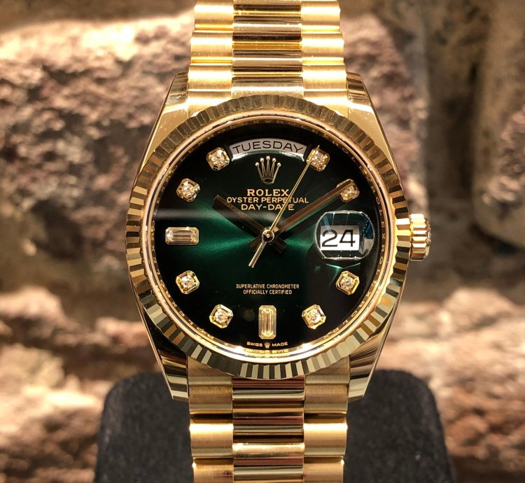 Rolex Day-date 36 Green Diamonds Dial 2023 Lc100