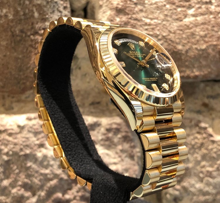 Rolex Day-date 36 Green Diamonds Dial 2023 Lc100