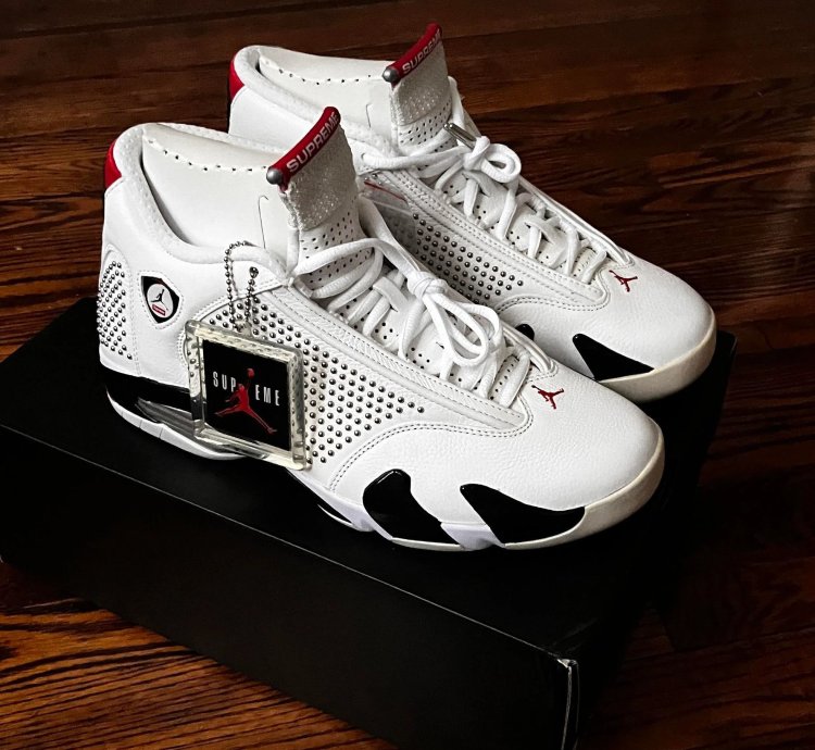 Supreme Jordan 14 Black White Red