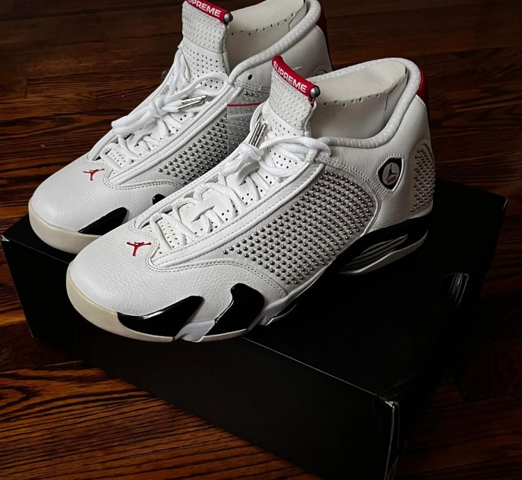 Supreme Jordan 14 Black White Red