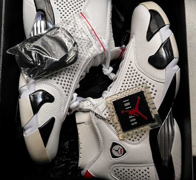 Supreme Jordan 14 Black White Red