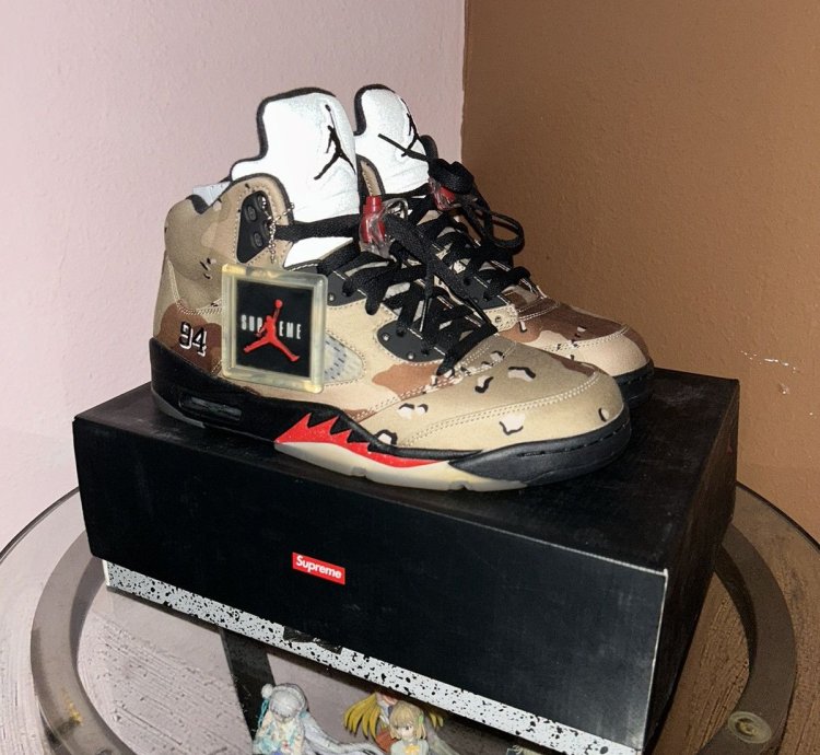 Supreme Jordan 5 Desert Camo Og All