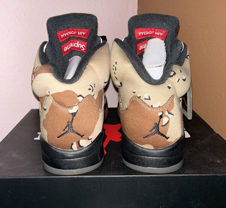 Supreme Jordan 5 Desert Camo Og All