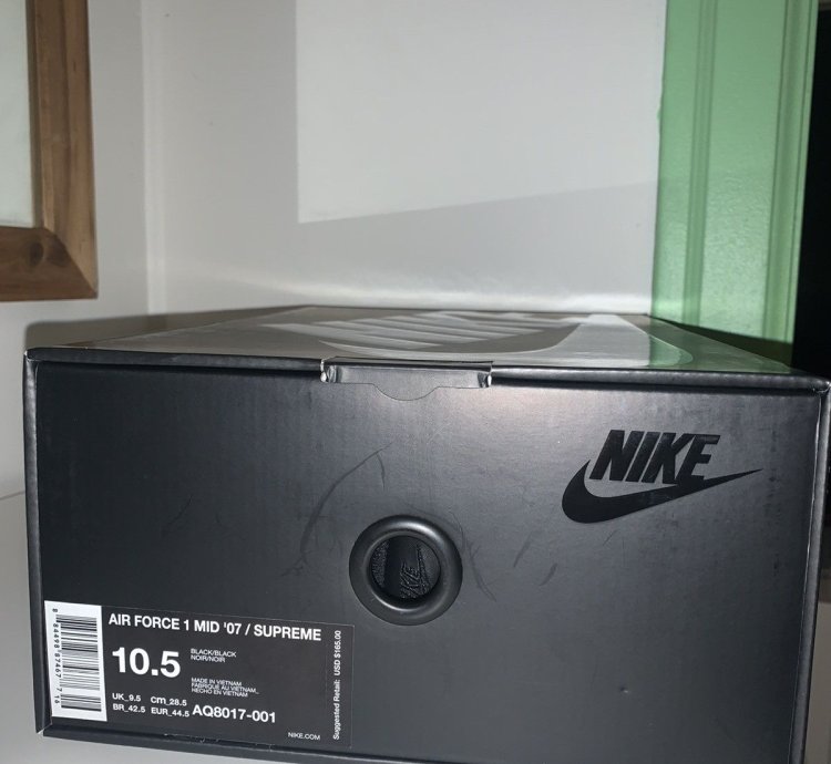 Supreme Nba Air Force 1 Mid 07 Black 2018