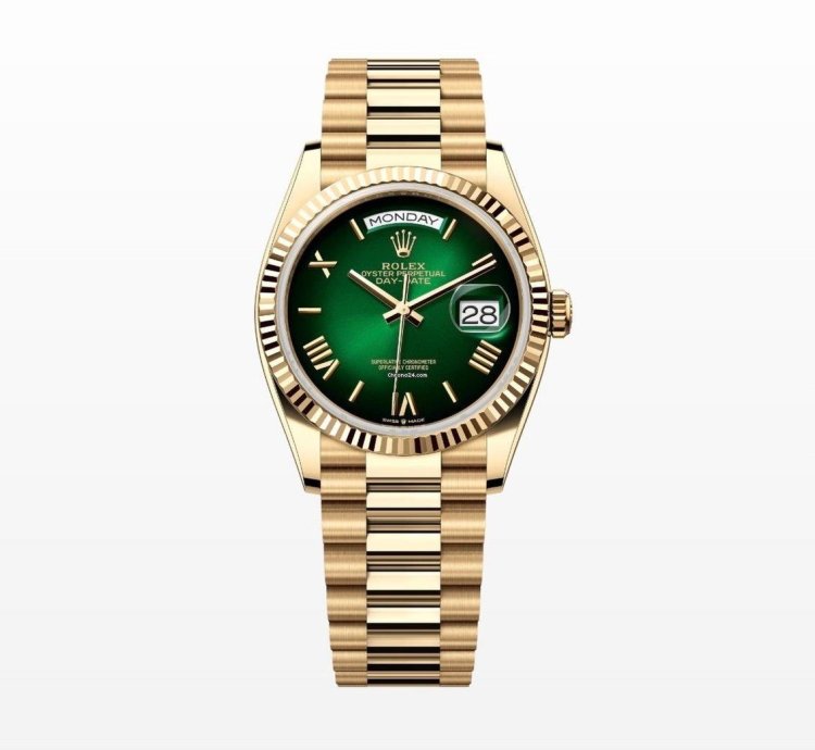 Rolex Day-date 36 Green Ombre Roman Dial