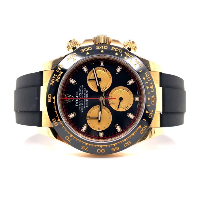 Rolex Daytona 18k Yellow Gold 116518ln Oysterflex Newman Dial Watch Unworn