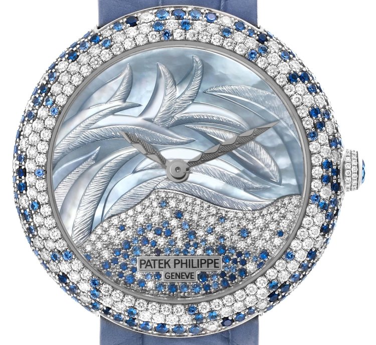 Patek Philippe Calatrava Haute Joaillerie White Gold Mother Of Pearl Diamond Sapphire Ladies Watch 4899