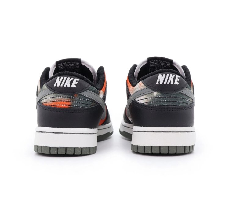 Dm0108-001 Nike Dunk Low Graffiti Black Red Grey Orange Tie-dye Khaki