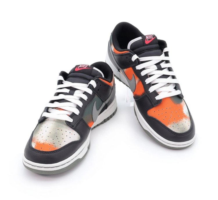 Dm0108-001 Nike Dunk Low Graffiti Black Red Grey Orange Tie-dye Khaki