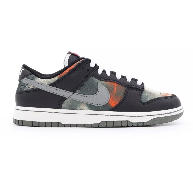 Dm0108-001 Nike Dunk Low Graffiti Black Red Grey Orange Tie-dye Khaki