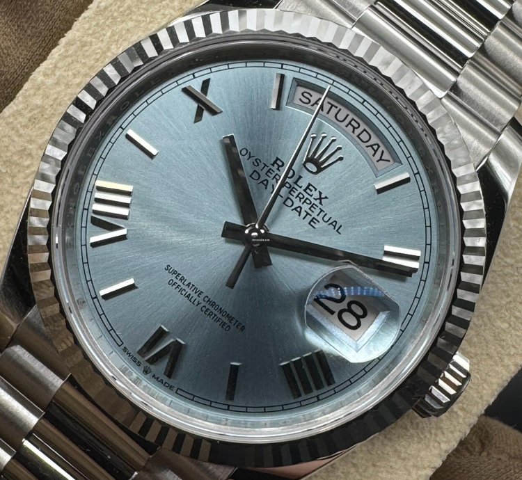 Rolex Day-date 36 Ice Blue Roman Dial Unworn