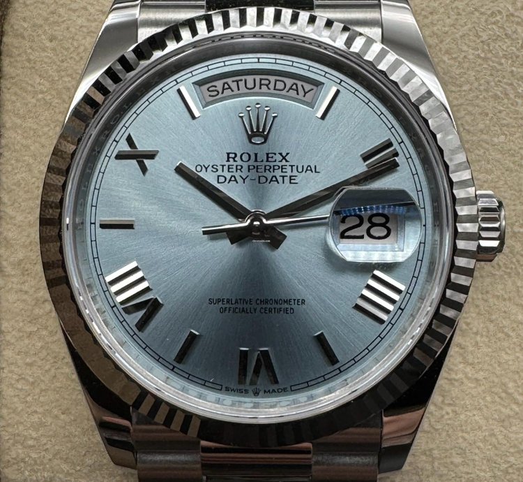 Rolex Day-date 36 Ice Blue Roman Dial Unworn