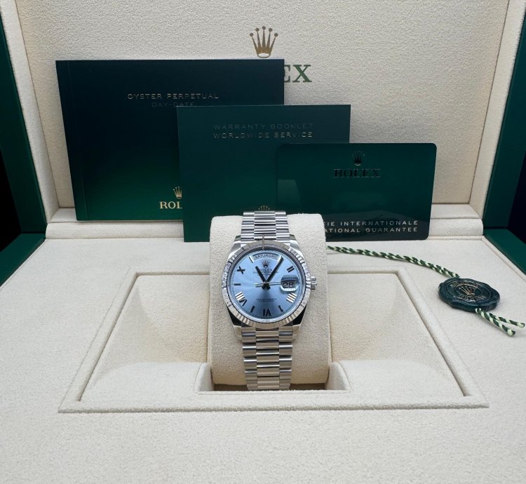 Rolex Day-date 36 Ice Blue Roman Dial Unworn
