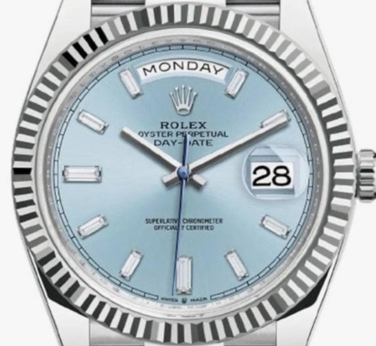 Rolex Day-date 36 Ice Blue With Baguettes New 2024