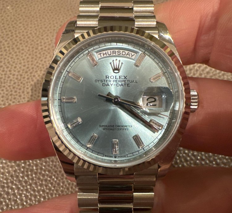 Rolex Day-date 36 Ice Blue With Baguettes New 2024