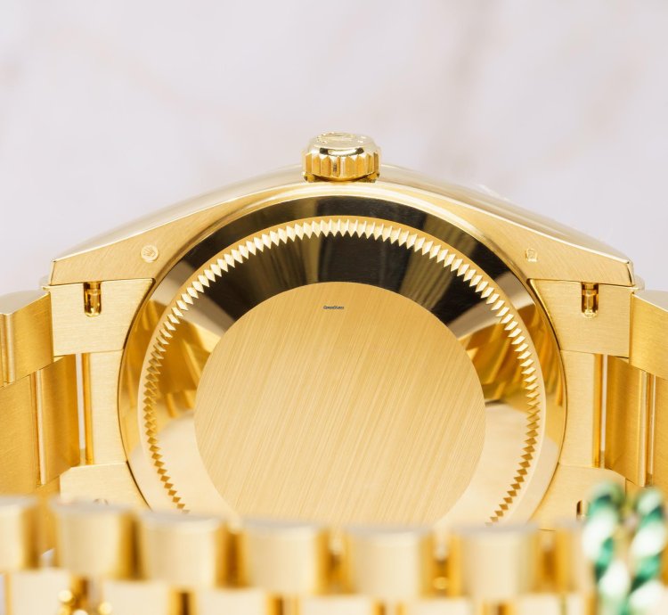 Rolex Day-date 36 In Stock Unworn 2024 Green Ombr Ref 128238 Day-date 36 Yellow Gold Roman Numerals
