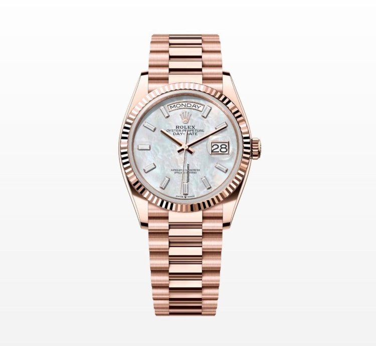 Rolex Day-date 36 Mother Of Pearl Diamond Baguette Dial