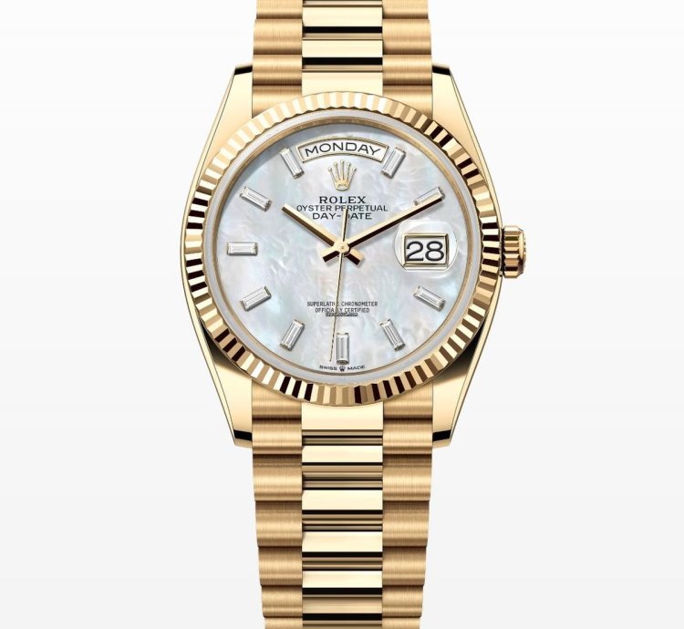 Rolex Day-date 36 Mother Of Pearl Diamond Baguette Dial Unworn