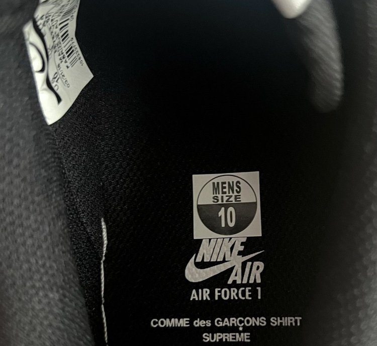 Supreme Nike Air Force 1 Comme Des Garcons Black Low Sneaker
