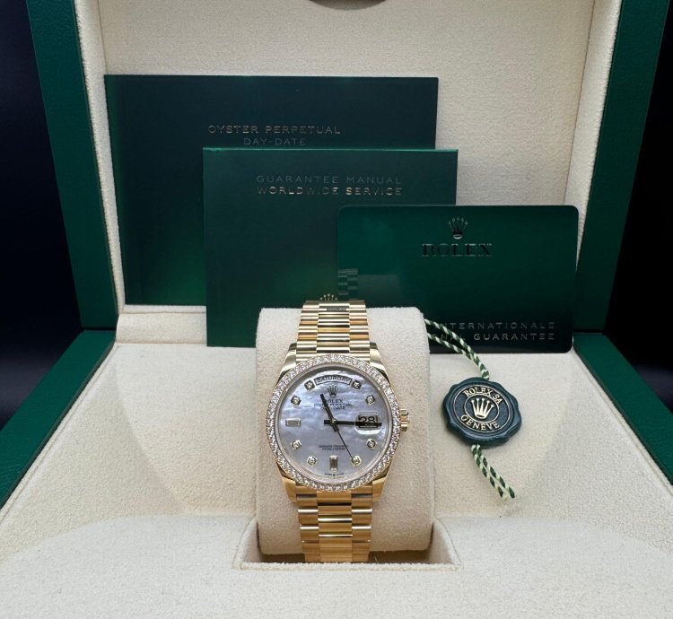 Rolex Day-date 36 Mother Of Pearl Diamond Dial Unworn