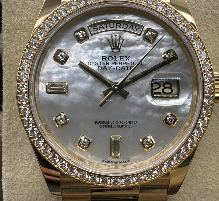 Rolex Day-date 36 Mother Of Pearl Diamond Dial Unworn