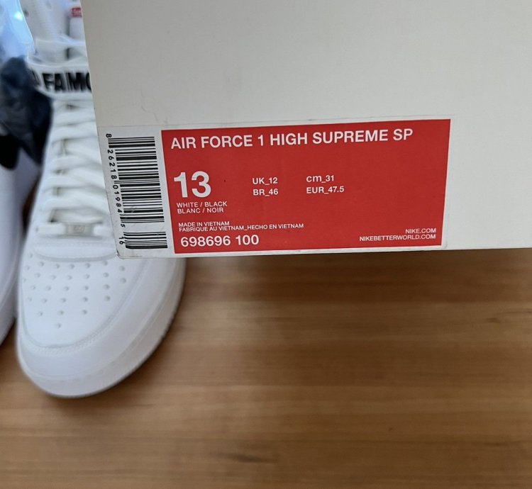 Supreme Nike Air Force 1 High World Famous White