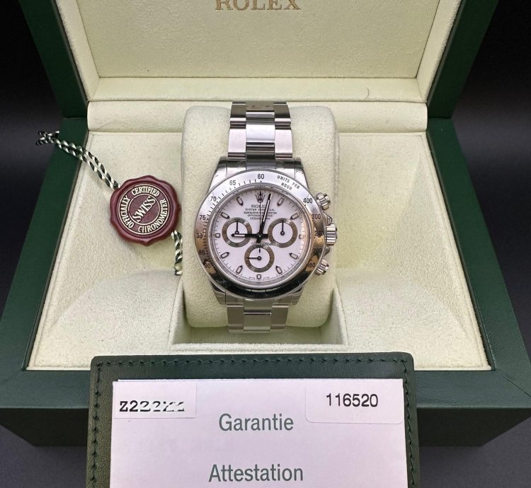 Rolex Daytona 2007 White Dial 116520 Full Stickers Full Set Nos Unworn