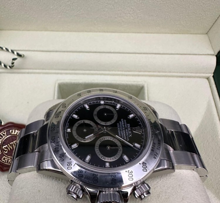 Rolex Daytona 2008 Black Dial 116520 Full Stickers Full Set Nos Unworn