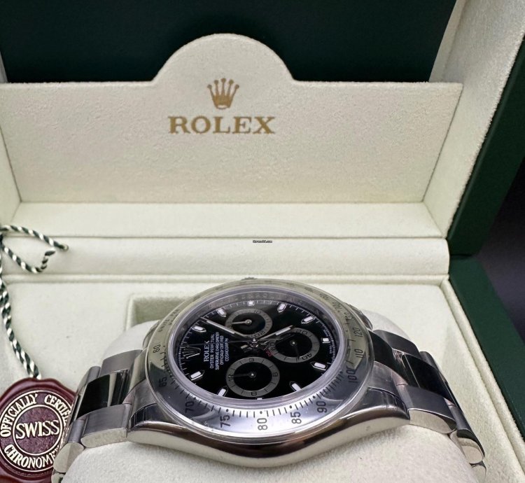 Rolex Daytona 2008 Black Dial 116520 Full Stickers Full Set Nos Unworn