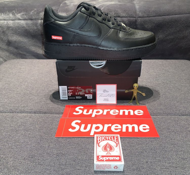 Supreme Nike Air Force 1 Low Cu9225-001 Fw20 Black Size 8 5