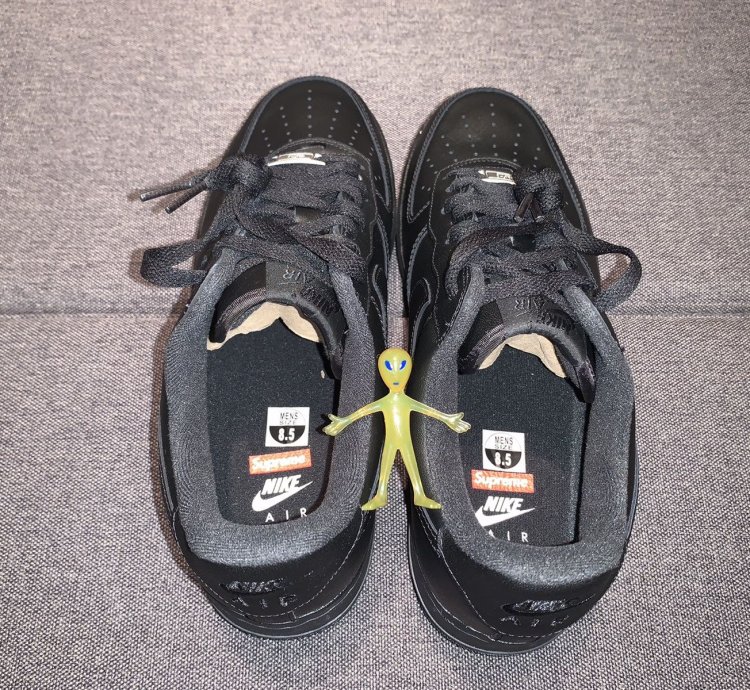 Supreme Nike Air Force 1 Low Cu9225-001 Fw20 Black Size 8 5