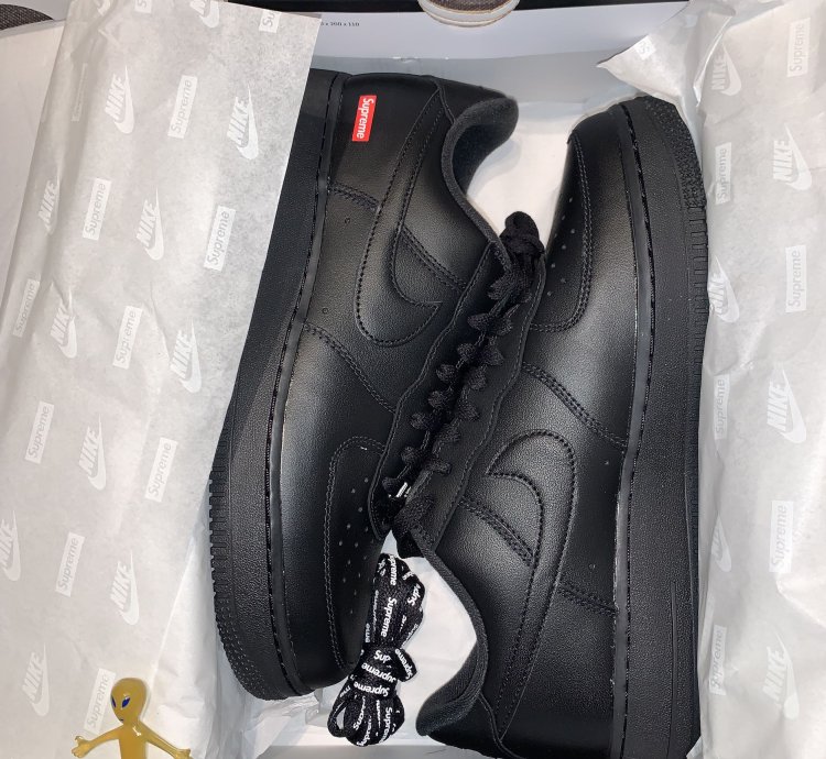 Supreme Nike Air Force 1 Low Cu9225-001 Fw20 Black Size 8 5