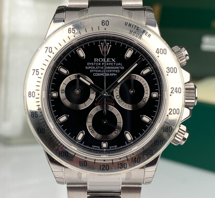 Rolex Daytona 2014 Rolex Daytona 116520 New Old Stock Aph Black Dial Random Full Stickers Nos Complete