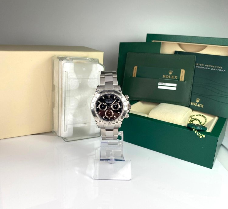 Rolex Daytona 2014 Rolex Daytona 116520 New Old Stock Aph Black Dial Random Full Stickers Nos Complete