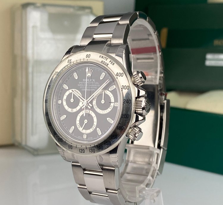 Rolex Daytona 2014 Rolex Daytona 116520 New Old Stock Aph Black Dial Random Full Stickers Nos Complete