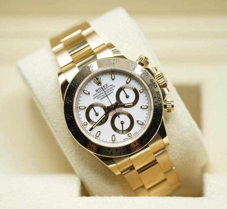 Rolex Daytona 2019 Yellow Gold Daytona Factory White Dial Unworn 116508 Box And Papers